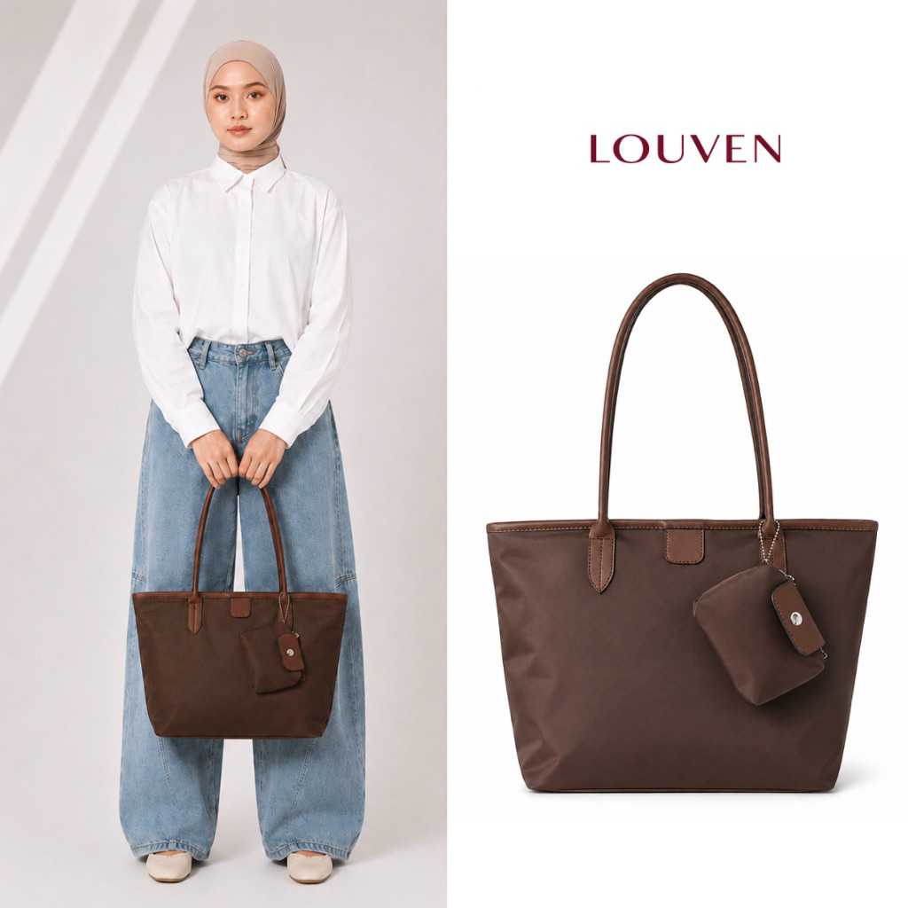 Tas Tote Wanita Louven Vella Bag Kerja Kuliah Muat Tablet 11 Inch