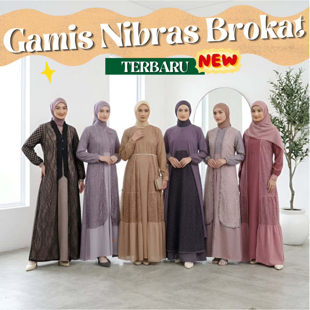 GAMIS DRESS MOTIF BRUKAT LACE KEKINIAN MEWAH UNTUK KONDANGAN LEBARAN PESTA MODEL TERBARU WANITA DEWA