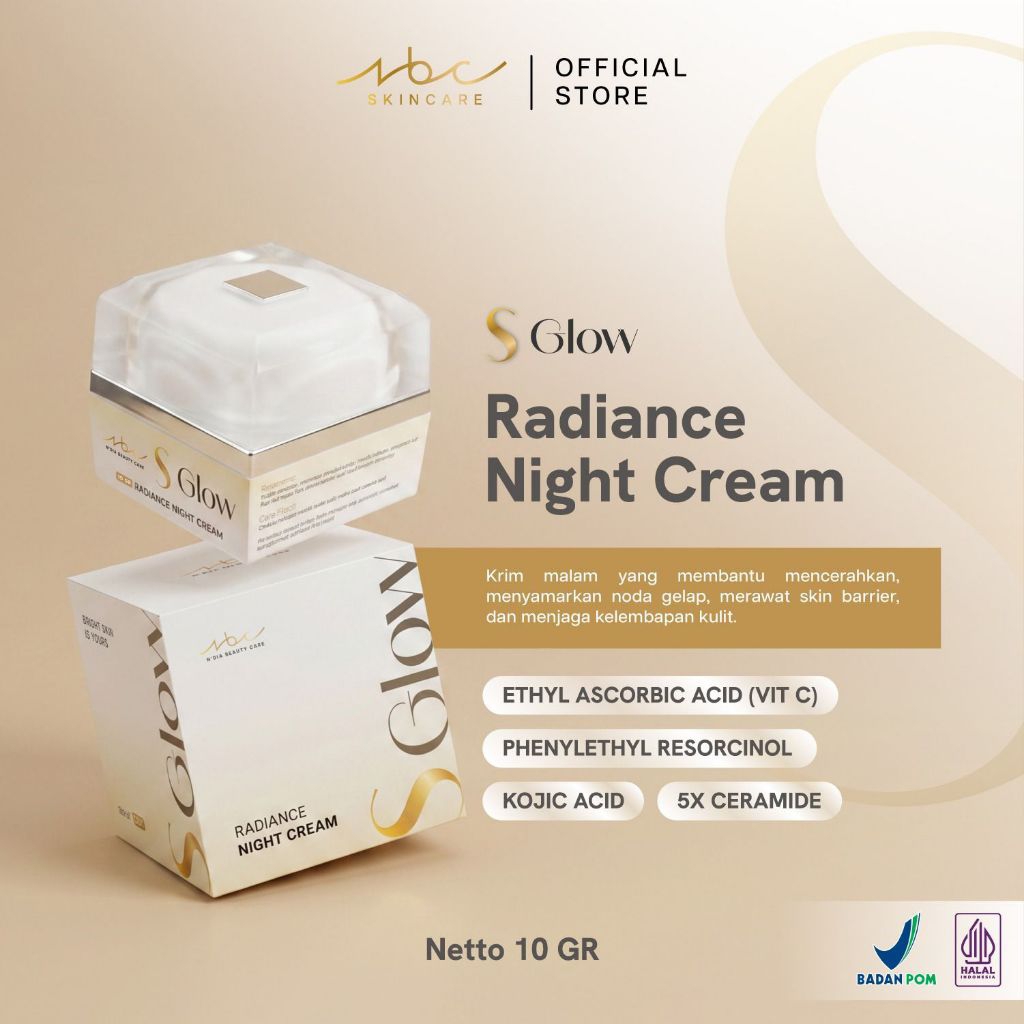 NBC Night cream super glowing / krim malam s glow ndia beaty care