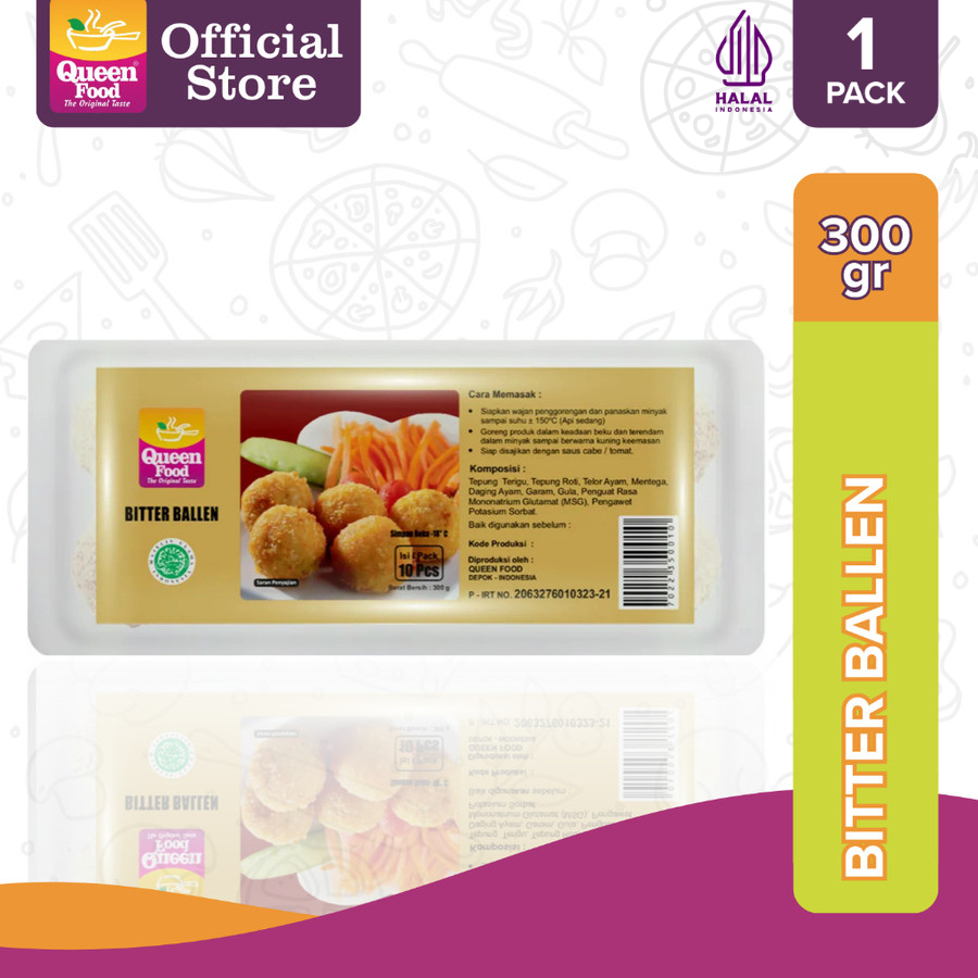 Queen Food - Bitter Ballen Ayam 10pcs - Frozen Food