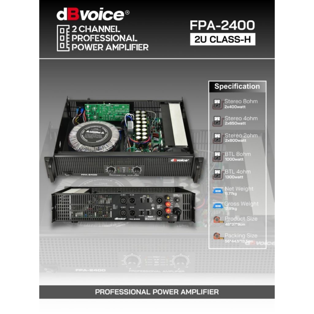 power amplifier dbvoice FPA2400 ORIGINAL DB VOICE FPA 2400