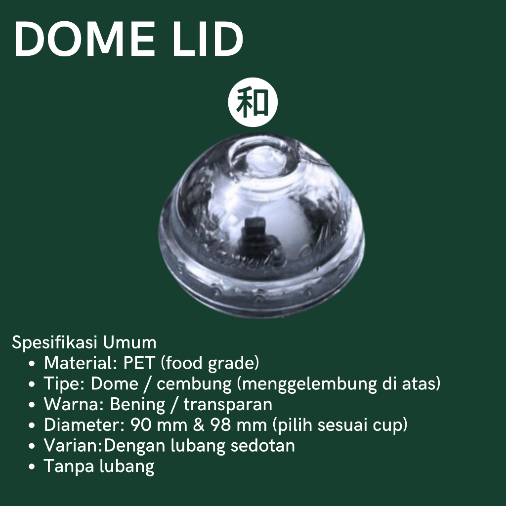 DOME LID TUTUP CUP