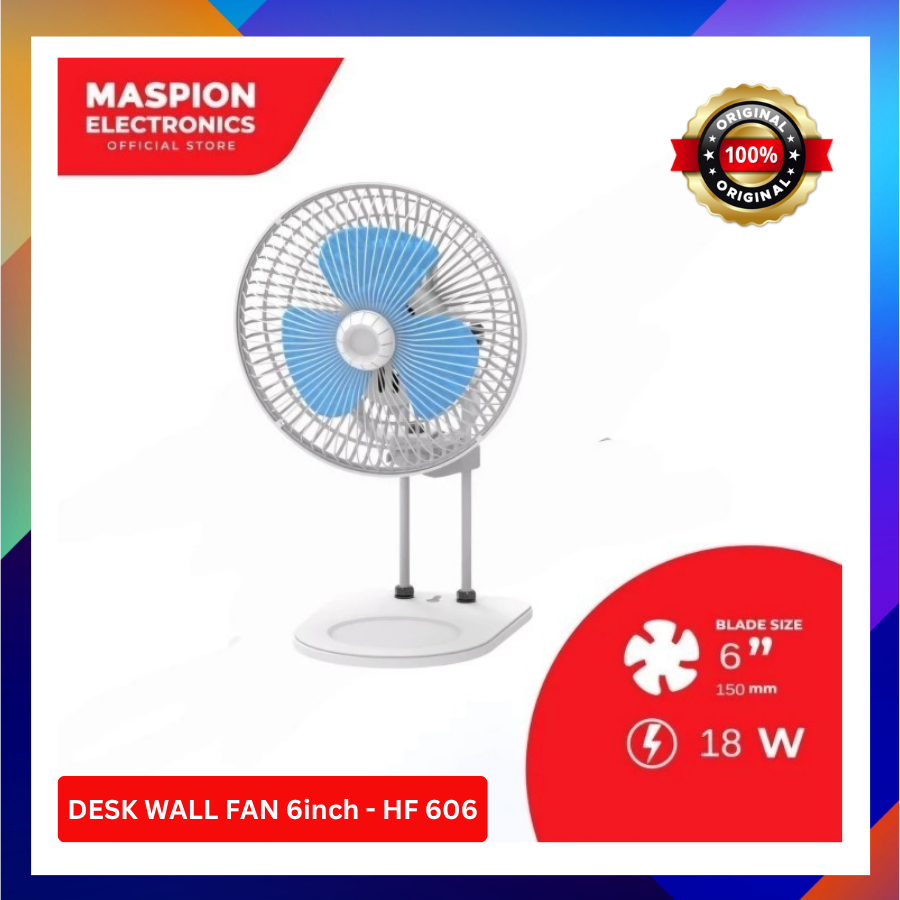 Maspion Kipas Angin Dinding Meja 6inch HF 606 HF606 Desk Wall Fan Kecil