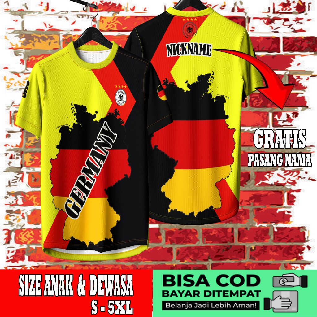 Jersey Germany Terbaru / Kaos Bola Germany / Baju Supporter Germany Pria Wanita
