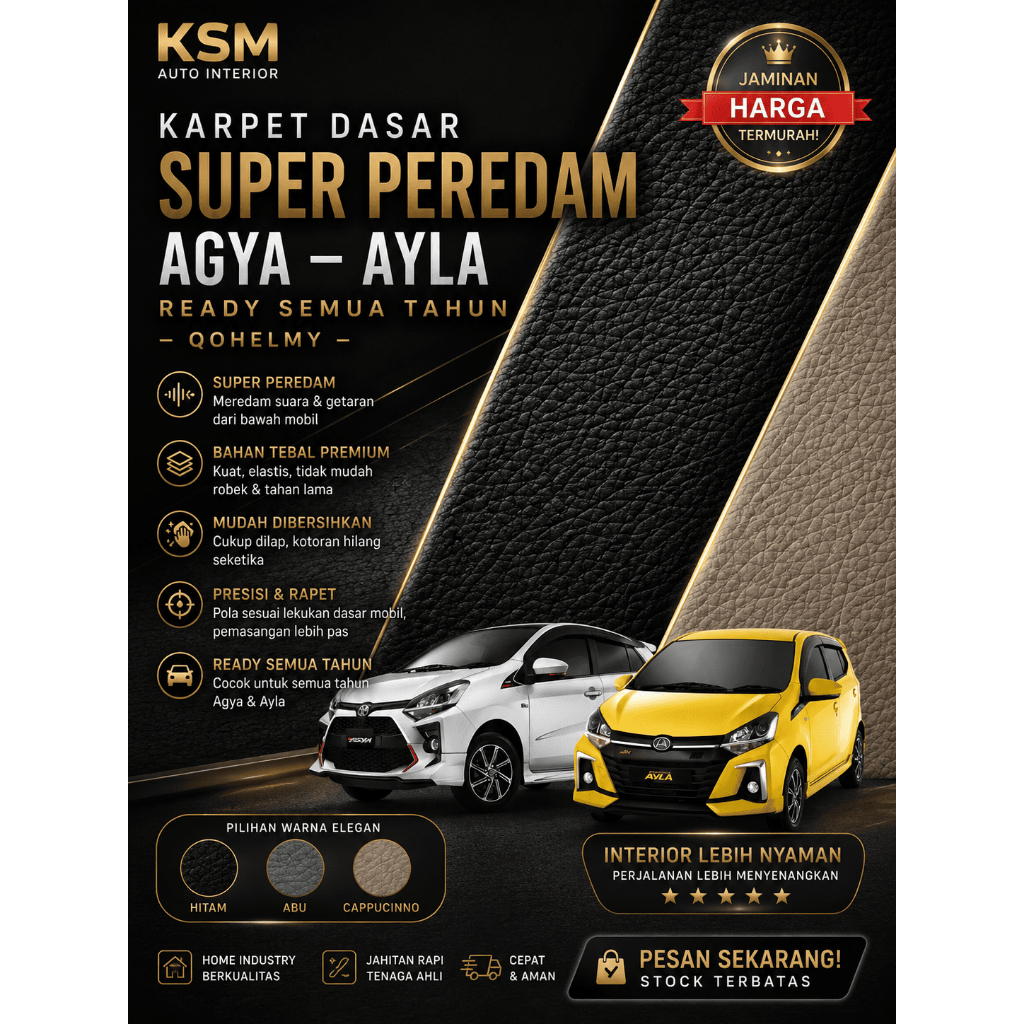 KARPET DASAR MOBIL AGYA / AYLA - PEREDAM