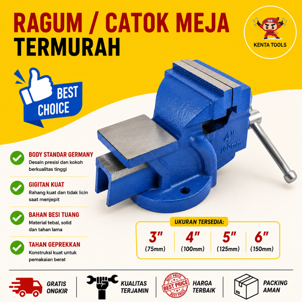 Ragum Catok Meja Germany Standard Iron Cast
