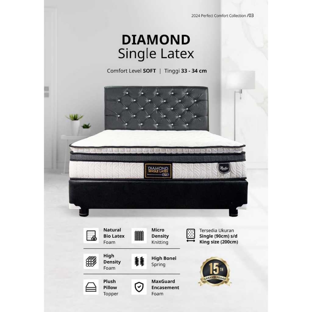 Kasur Bella Springbed Diamond Single Latex