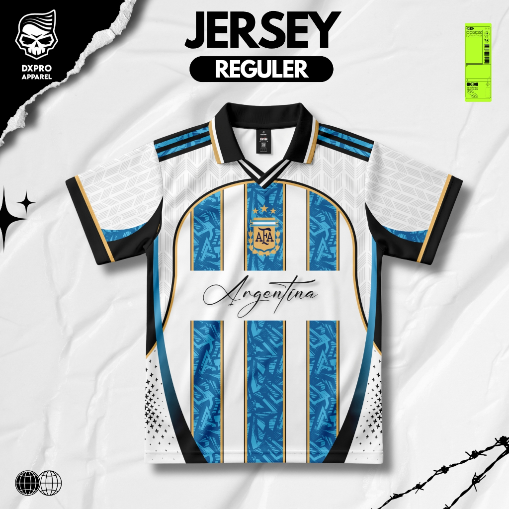 DXPRO - Jersey Fantasy Pildun Argentina Series - Full Print Sublimasi Bahan Dryfit UV Nyaman Olahrag