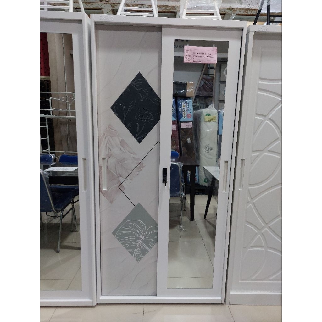 LEMARI PAKAIAN BESI SLIDING | WARDROBE MINIMALIS