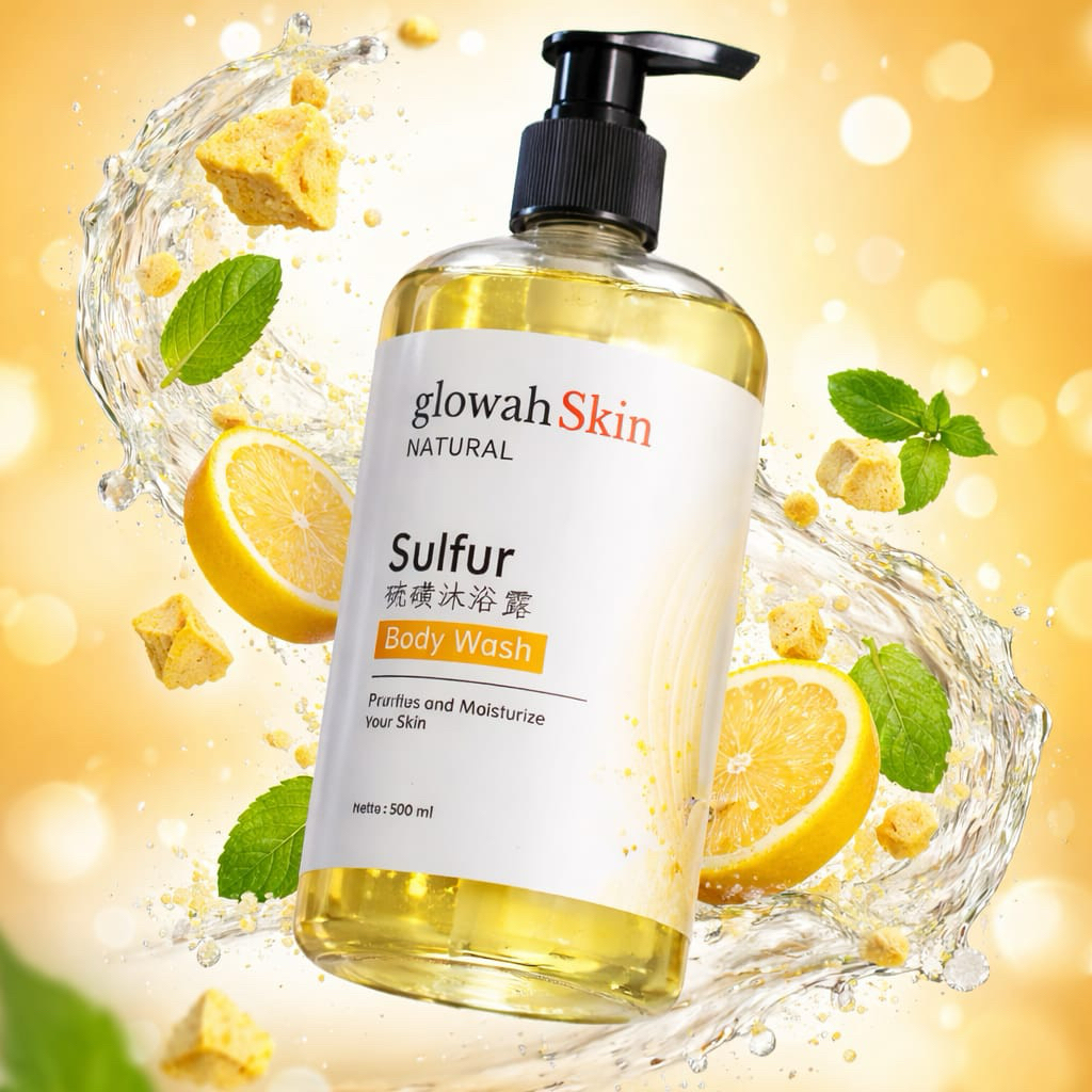 Body Wash Sulfur Sabun Mandi Cair Sulfur untuk Kulit Gatal dan Berjerawat