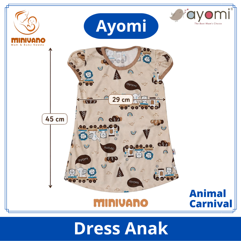 Ayomi Overall Rok Pendek Bayi Motif Animal Carnival - Baju Dress Bayi Lucu