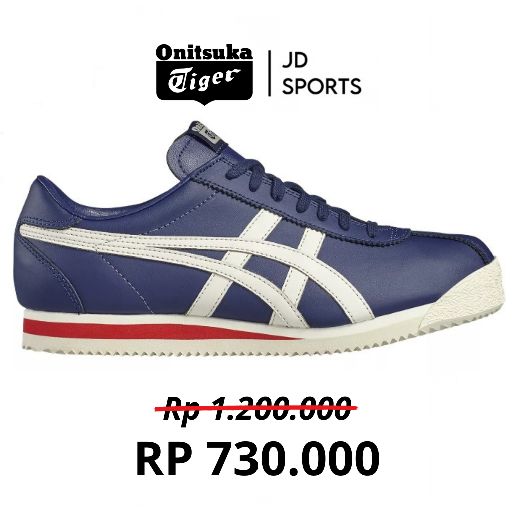 Sepatu Sneakers Onitsuka Tiger Corsair Navy White Red Unisex Shoes