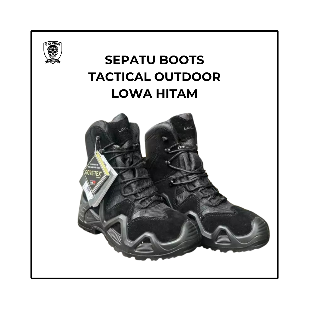 SEPATU BOOTS SAFETY TACTICAL LOWA HITAM - BLACK WARRIOR TACTICAL
