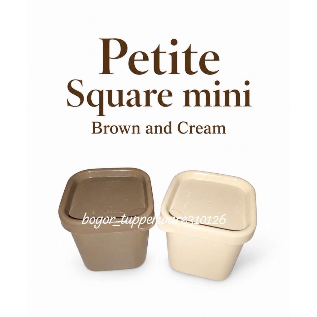 Tupperware Petite Square Mini Brown and Cream 80ml (2 pcs)