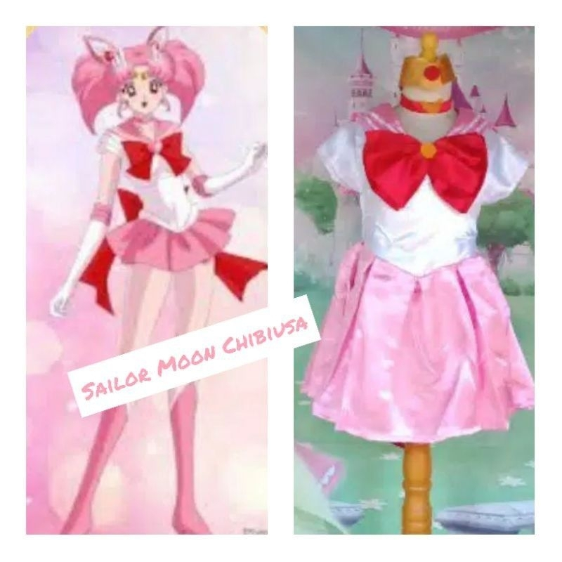 Sailormoon Pink Chibiusa Kostum Anime Sailor Moon Chibiusa untuk Girl dan Dewasa