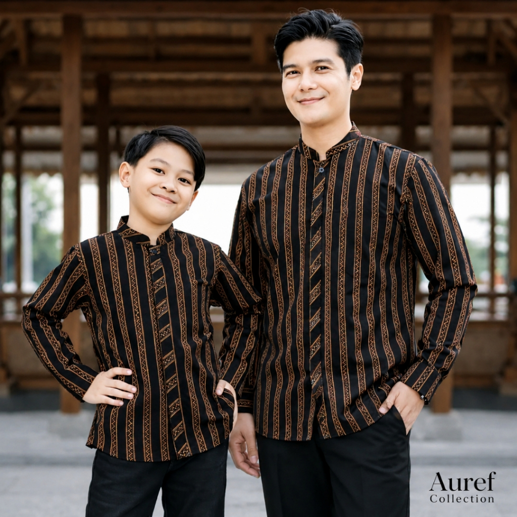 Kemeja Lurik Pria Anak & Dewasa Baju Surjan Lurik Jawa Baju Adat Tradisional Jawa