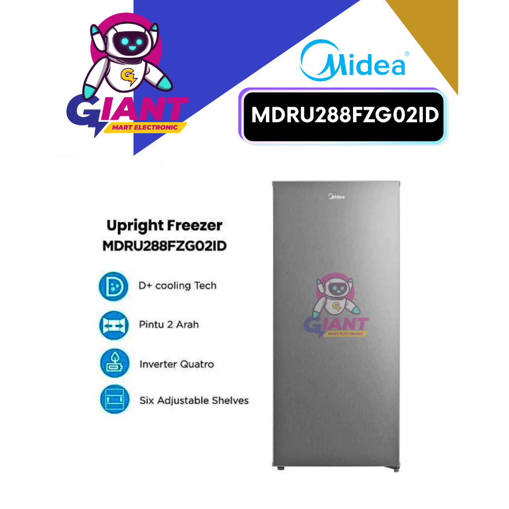 KULKAS FREEZER MIDEA MDRU288FZG02ID 200 LITER 6 RAK