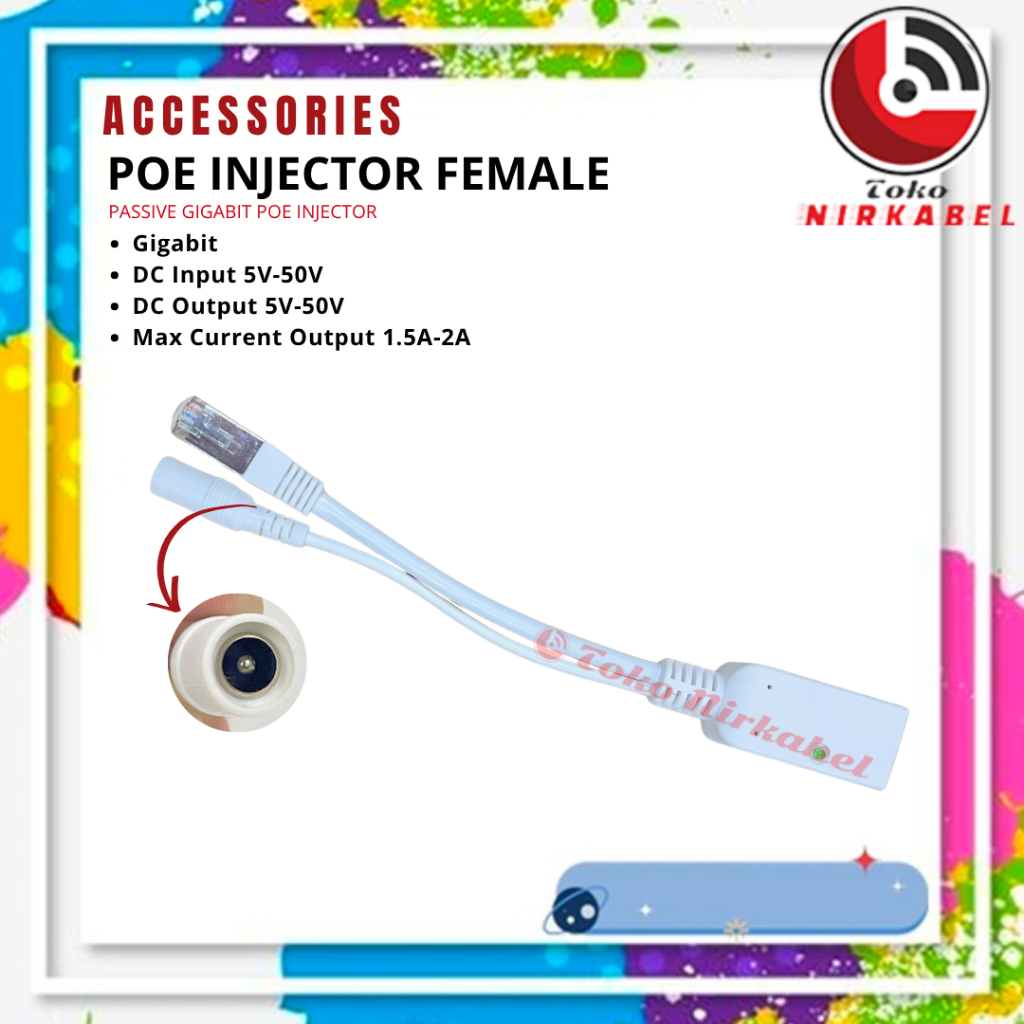 Passive Gigabit POE Splitter Female|Gigabit POE Injector Cewek
