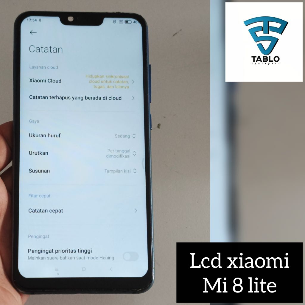 Lcd touchscreen frame xiaomi mi 8 lite ori copotan hp