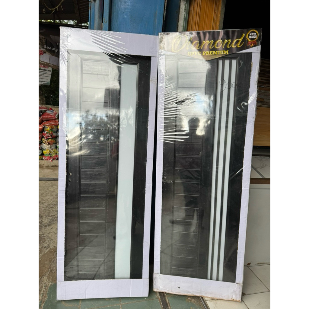 PINTU KAMAR MANDI UPVC HITAM MEREK DIAMOND / PINTU KAMAR MANDI TEBAL BERKUALITAS