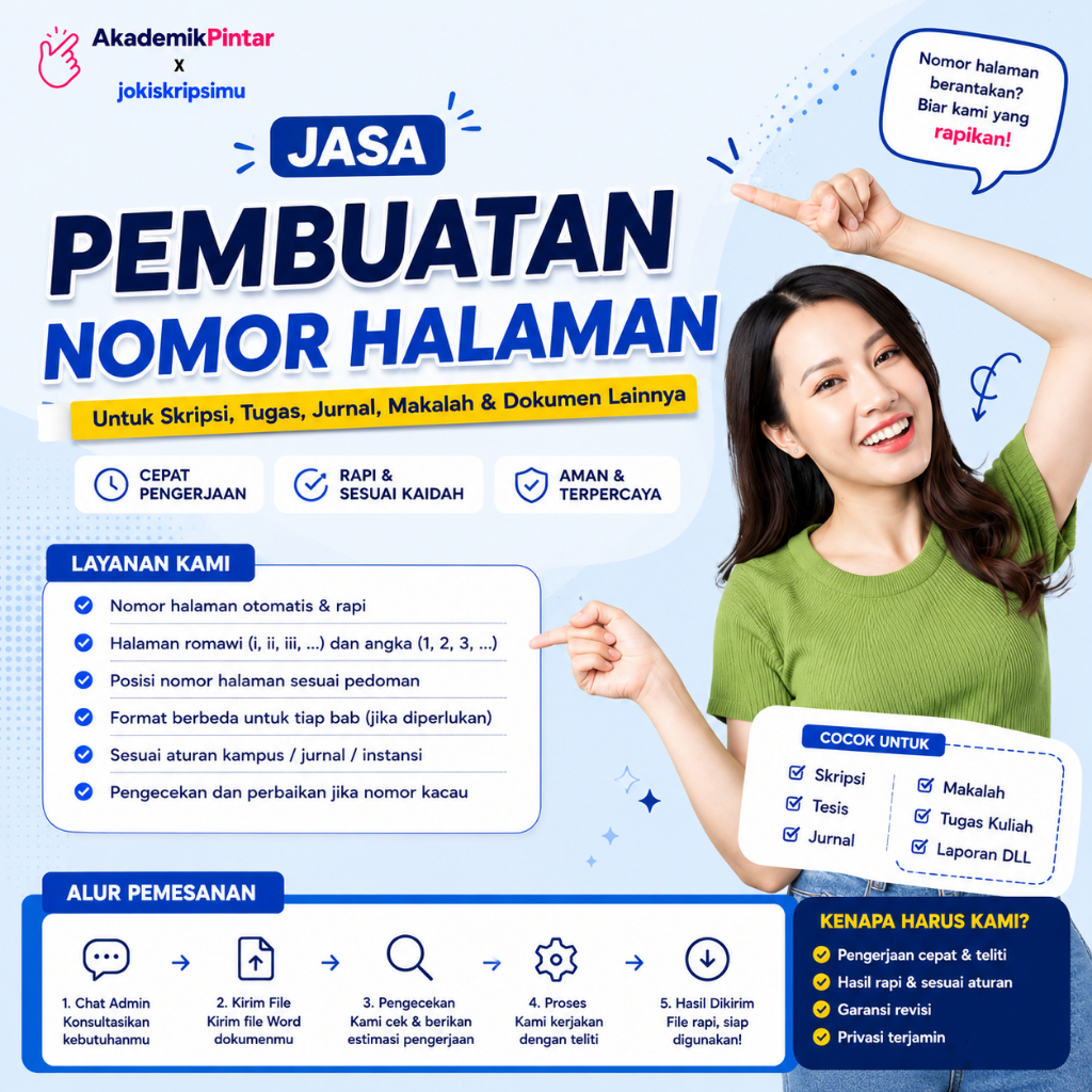 Jasa Pembuatan Nomor Halaman (Skripsi, Tesis, Tugas, dll)