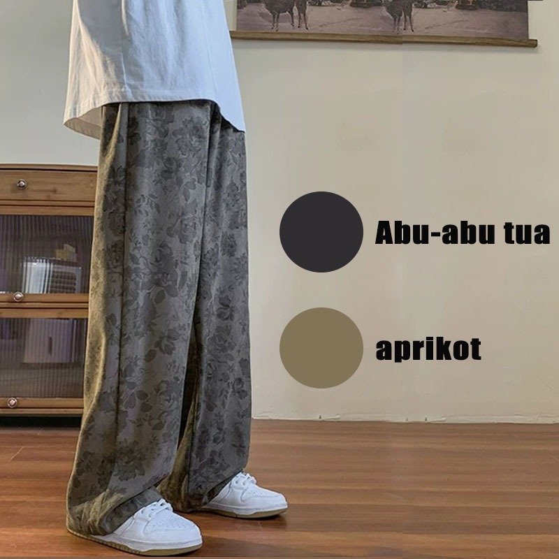 Celana crduroy panjang pria 2026 korean style tebal celana harajuku Pria baggy pants celana loose pr