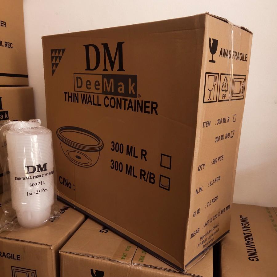 THINWALL DM MANGKOK BULAT 300 ML RB - 500 SET / KARDUS