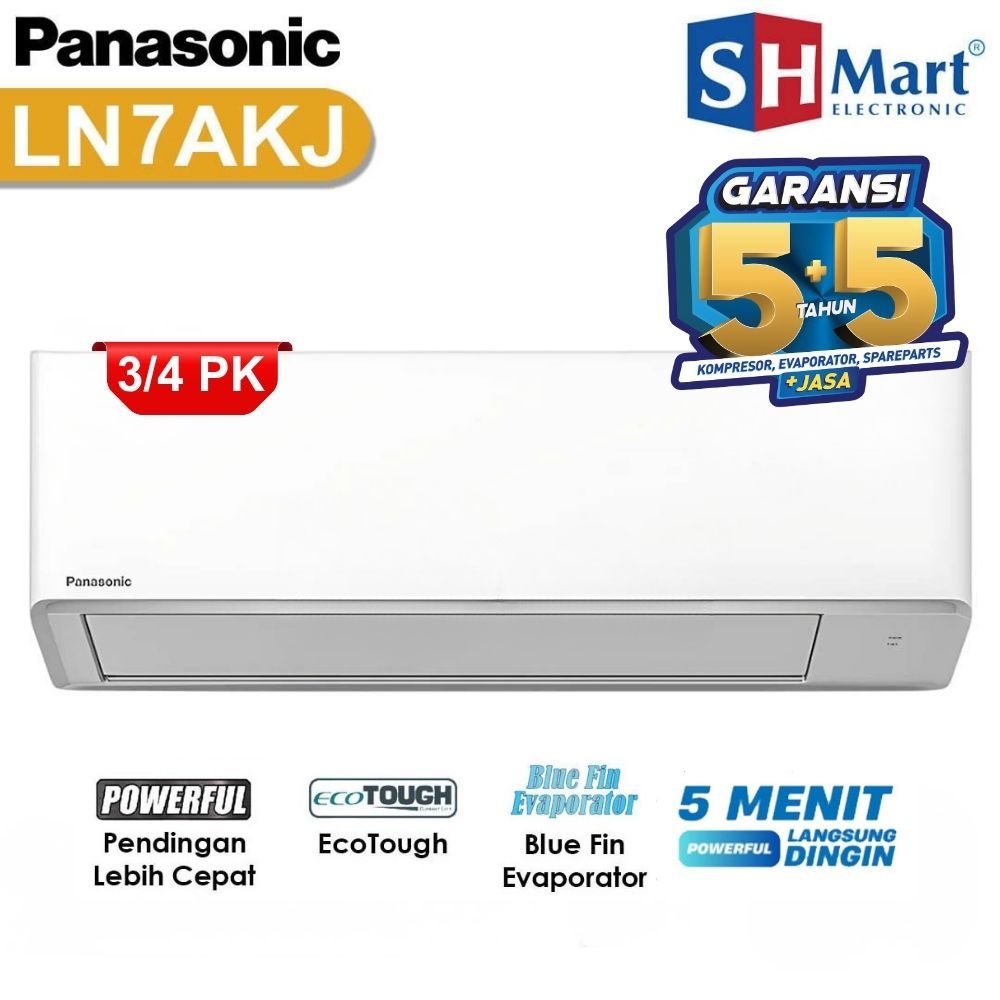 AC PANASONIC 3/4 PK SI BIRU LN7WKJ / LN7AKJ STANDART LOW VOLTAGE R32 CS-LN7WKJ GARANSI RESMI