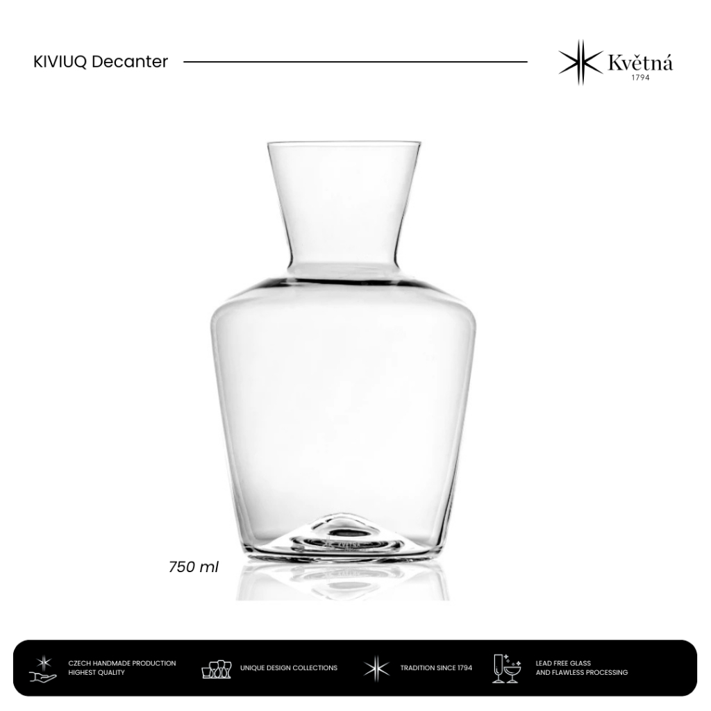 KVETNA 1794 Decanter Wine Kristal Bohemia - KIVIUQ 750ml | Wine Decanter Crystal Handmade Czech Orig