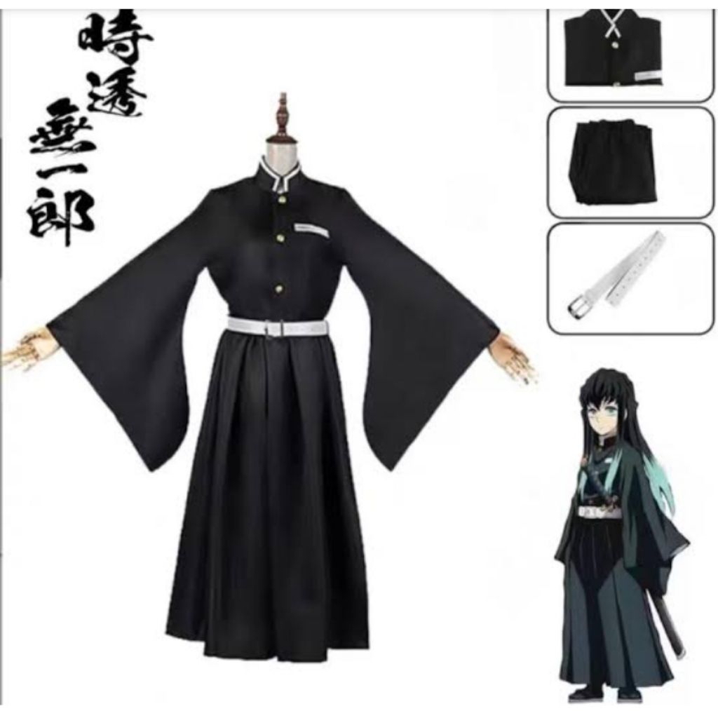 Kostum Cosplay Muichiro Tokito Karakter Anime Demon Slayer second/bekas