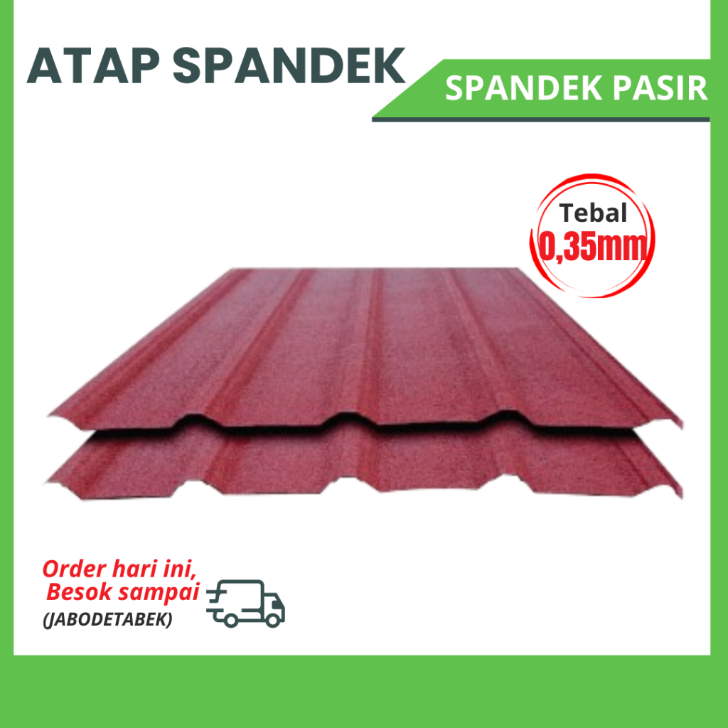 Atap Spandek Pasir 0.35mm - Atap Gelombang Kanopi - Custom Panjang 1m-6m
