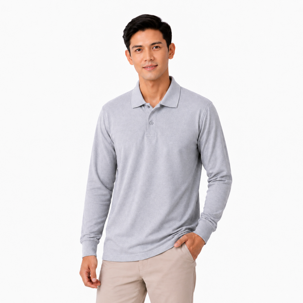 KAOS POLO SHIRT LENGAN PANJANG PRIA Unisex size M L XL XXL