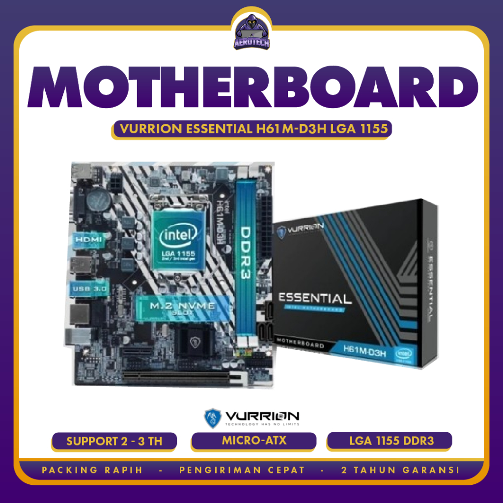 MOTHERBOARD VURRION ESSENTIAL H61M-D3H LGA 1155 VURRION H61