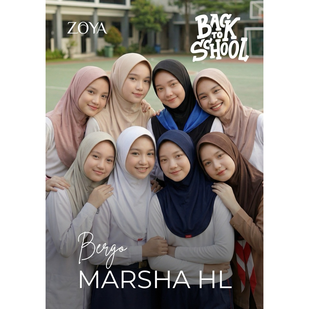 Zoya Bergo Hijab Instan Marsha HL Casual ORIGINAL ZOYA