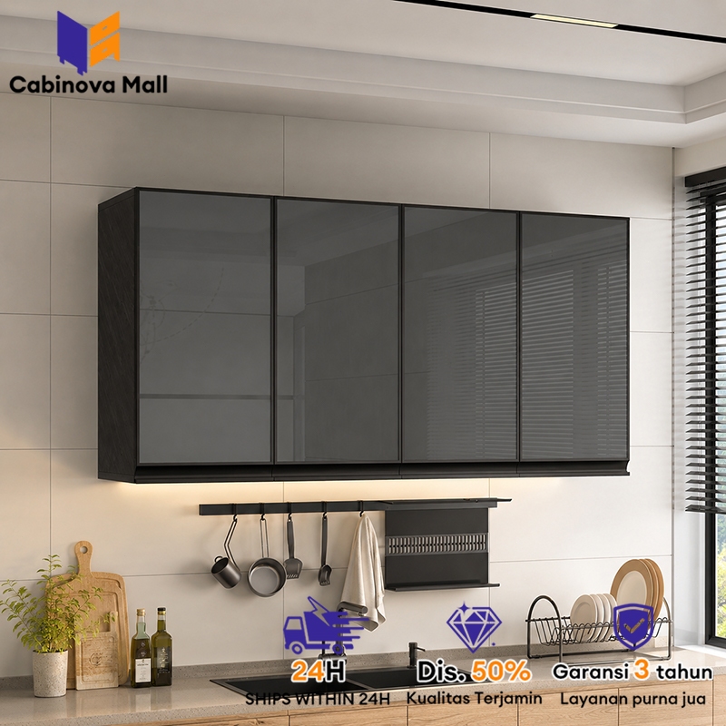 Kitchen Set Atas 4 Pintu Minimalis Lemari Gantung Aluminium Lemari Dapur Aluminium Lemari Serbaguna 