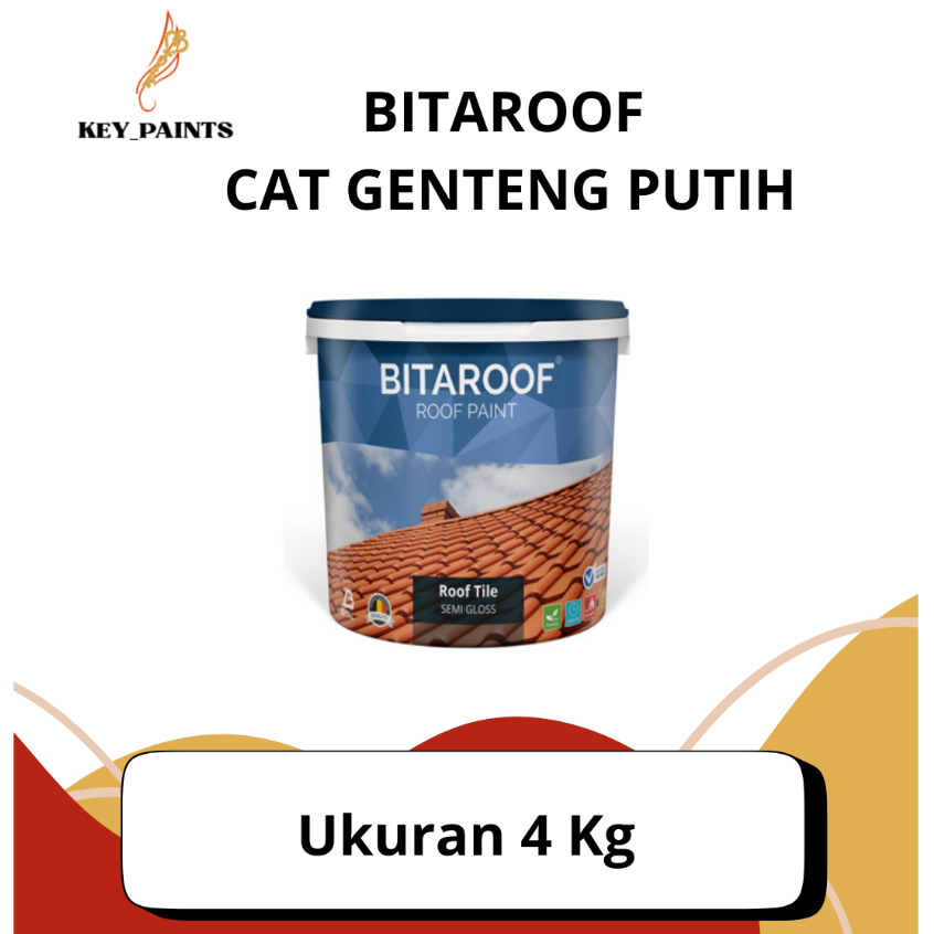 Bitaroof Cat Genteng Putih 4 Kg Waterproof Anti Lumut Tahan Lama