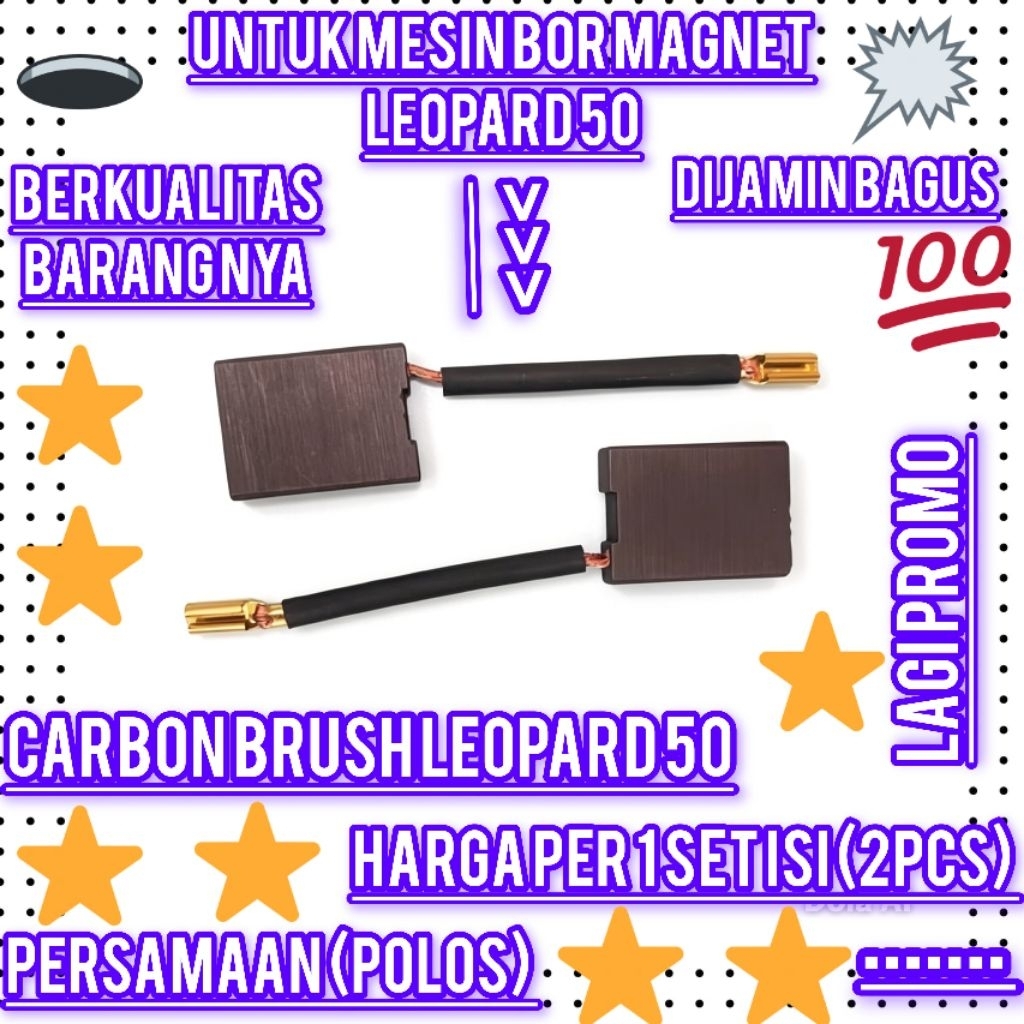 CARBON BRUSH ARANG MESIN BOR MAGNET 50MM LEOPARD ARENG BOR MAGNET LEOPARD 50 PROMO