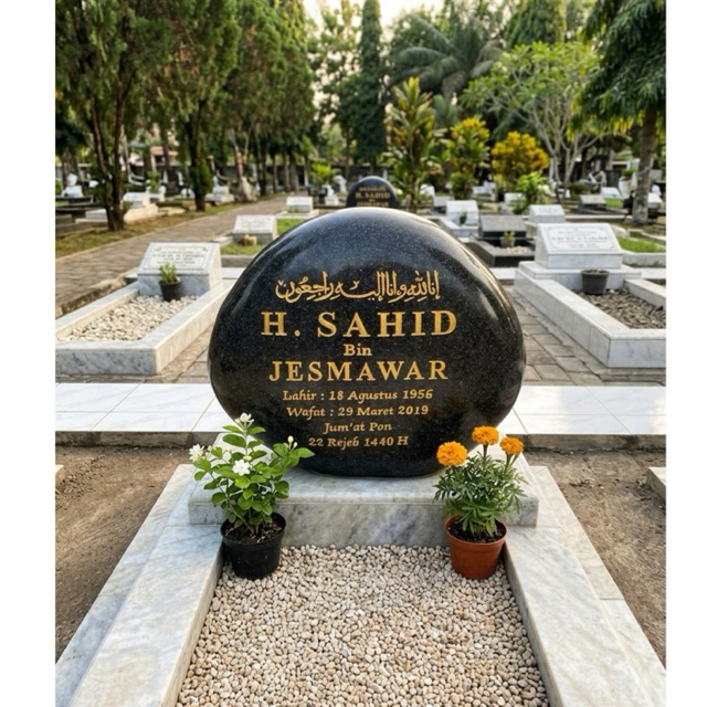 Nisan makam batu alam full polish mini | Nisan makam batu kali baby