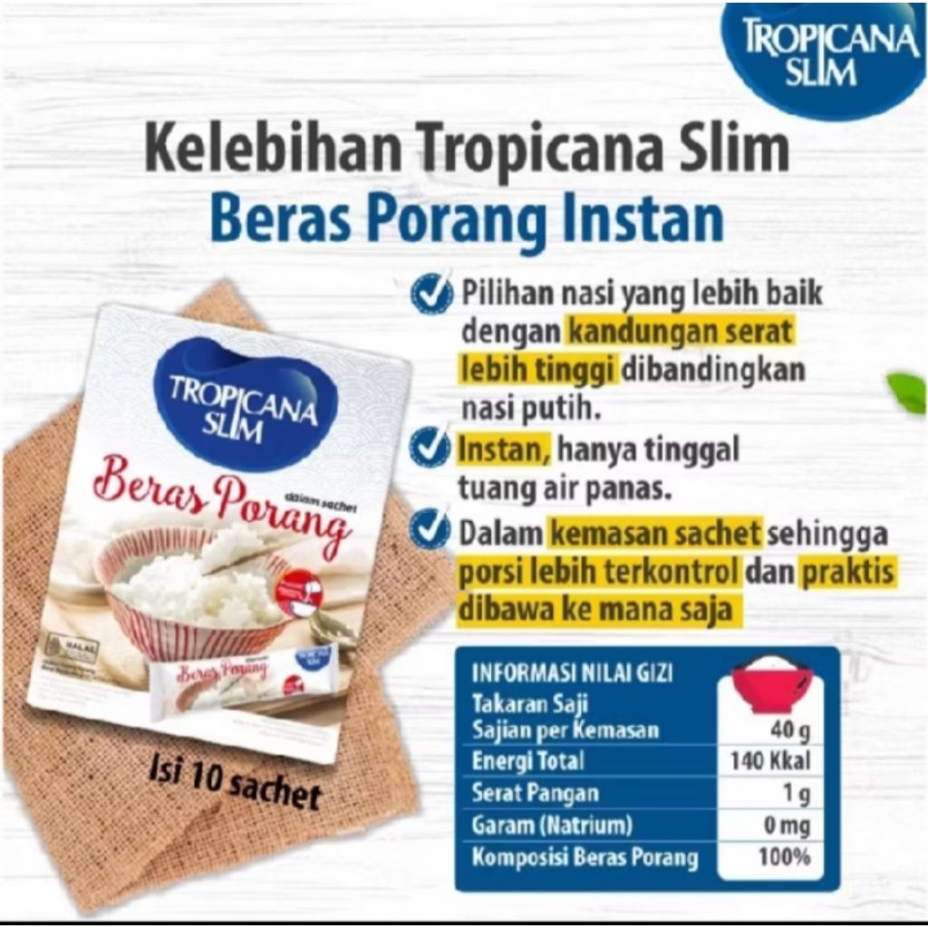 Tropicana Slim Beras Porang 10 sachet / Beras Porang golden ube 7 sachet