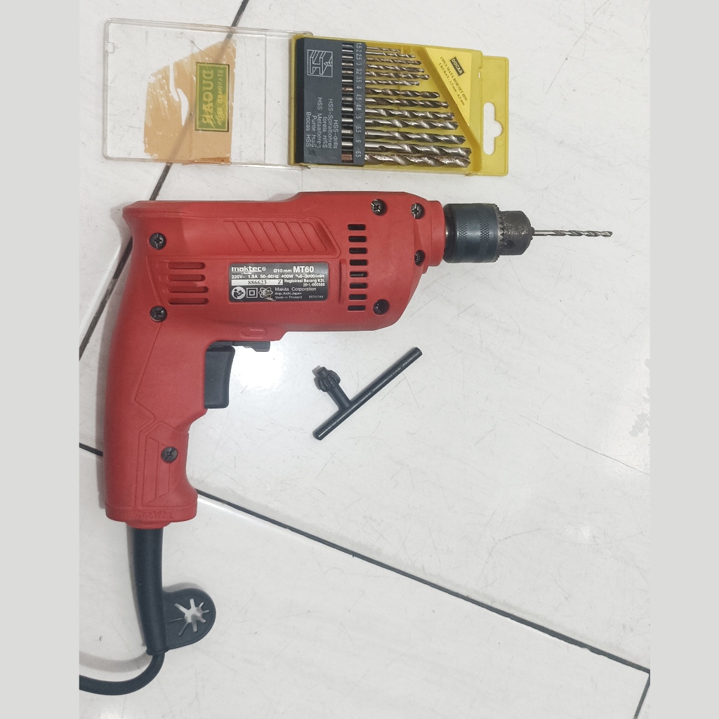MAKTEC MESIN BOR LISTRIK 10MM MT60 PUTARAN BOLAK BALI +Sekotak mata bor Bekas Barang second Bisa Unt