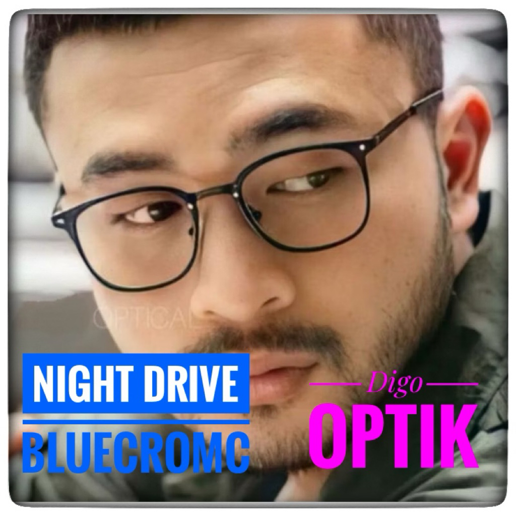 KACAMATA MINUS ANTI RADIASI NIGHT DRIVING BLUECROMIC UNISEX CK 6011 PAKET LENSA MINUS / PLUS , CYLND