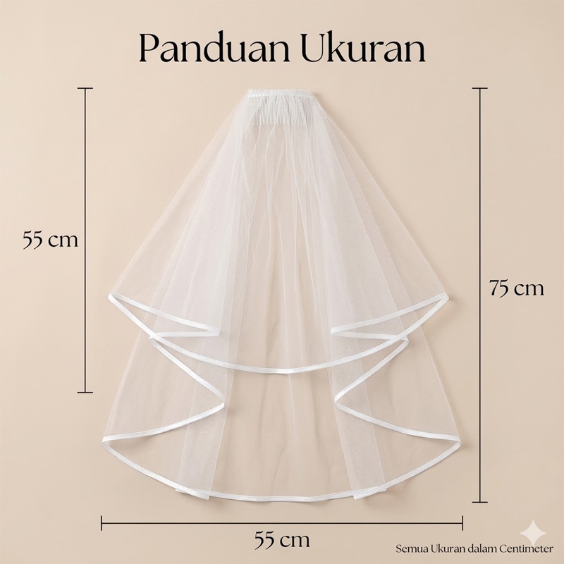 Kerudung pengantin putih White Wedding wedding pengantin White Wedding Bridal Elegan Pilihan