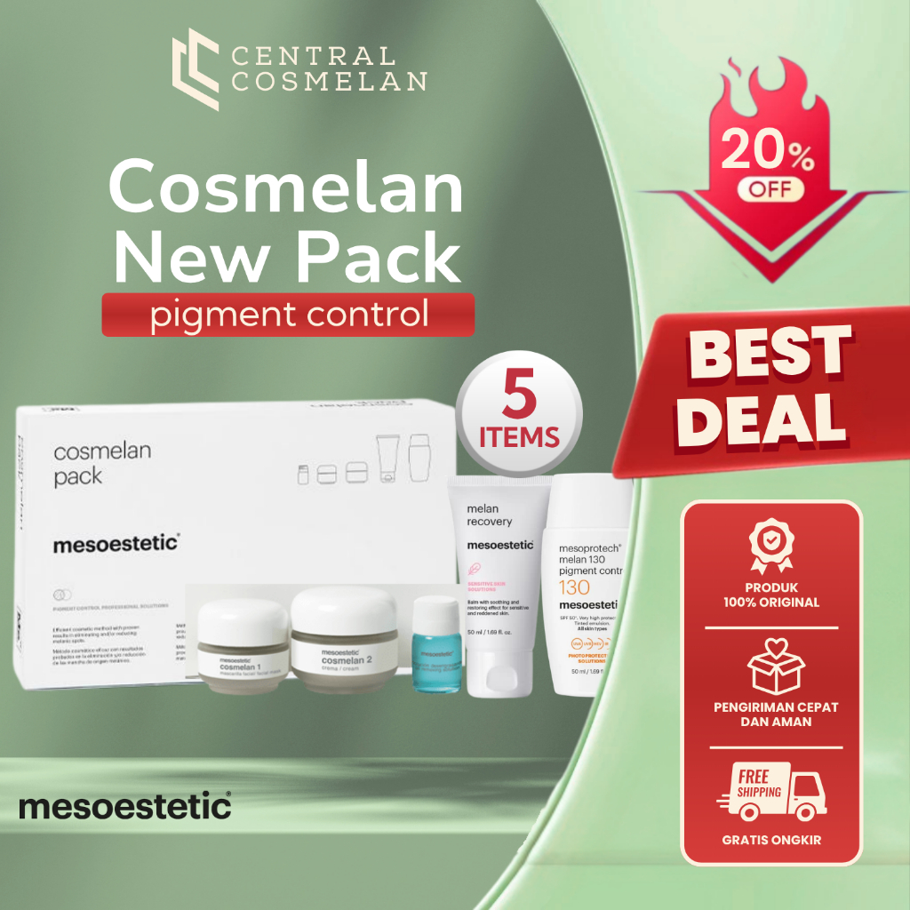 Cosmelan New Pack Mesoestetic Paket Perawatan Flek Melasma Wajah Isi 5 Produk