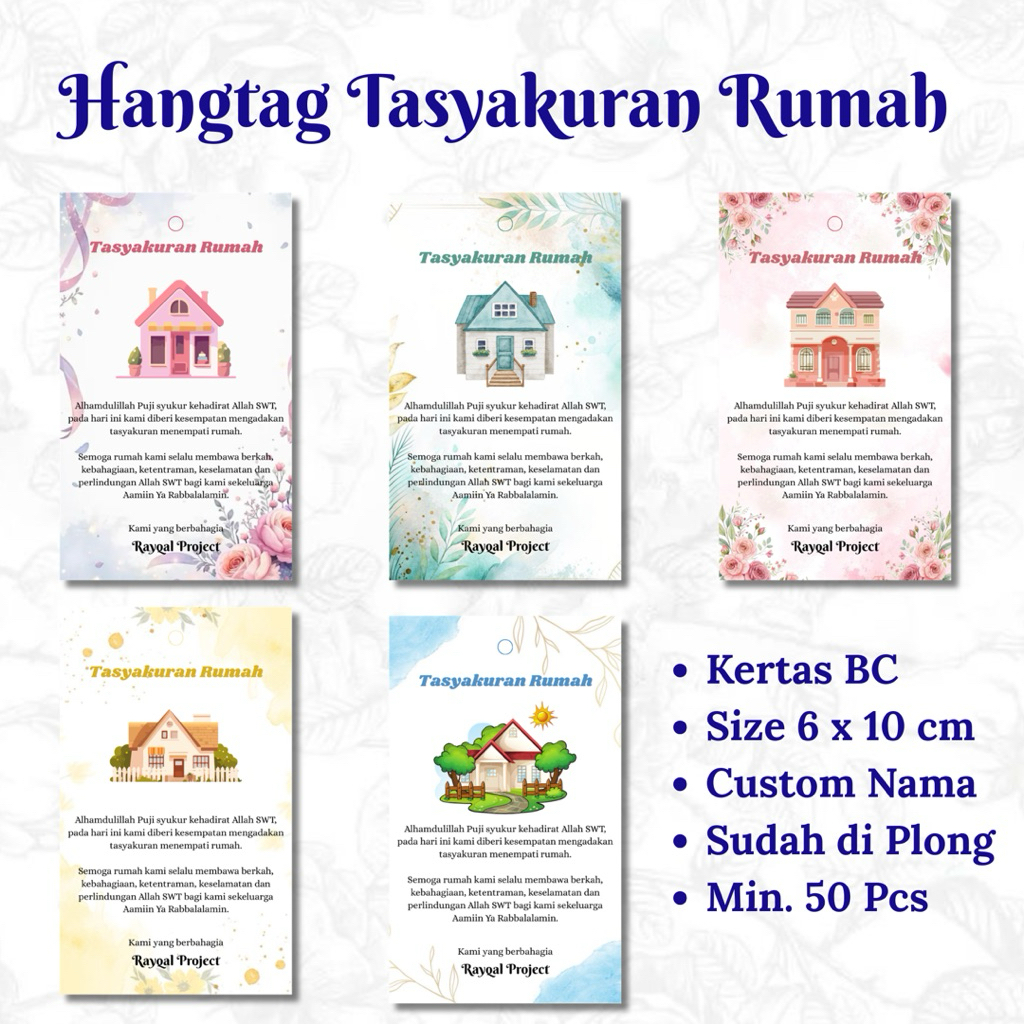 50 Pcs Hangtag Tasyakuran Rumah Baru