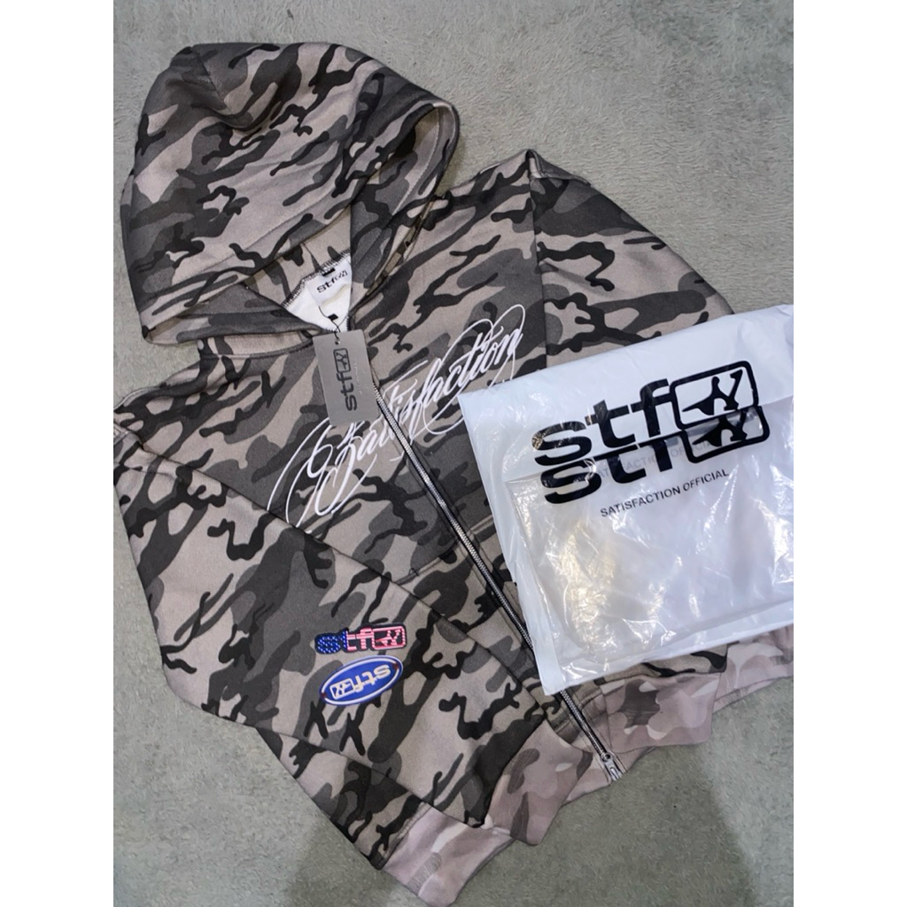 hoodie stf double zip camo