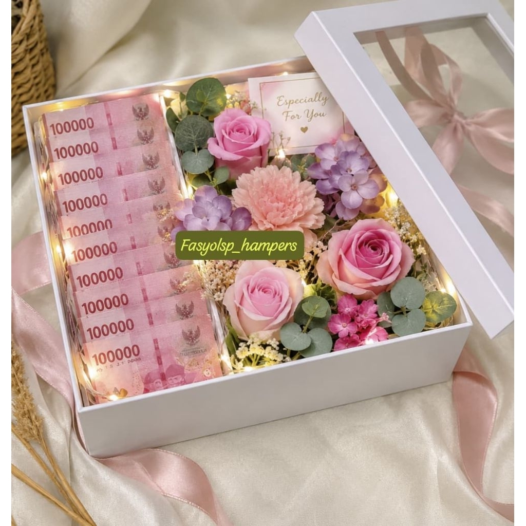 Gallery Fasyolsp |Gift Flower money Box Mini |Hampers Gift box|Spesial