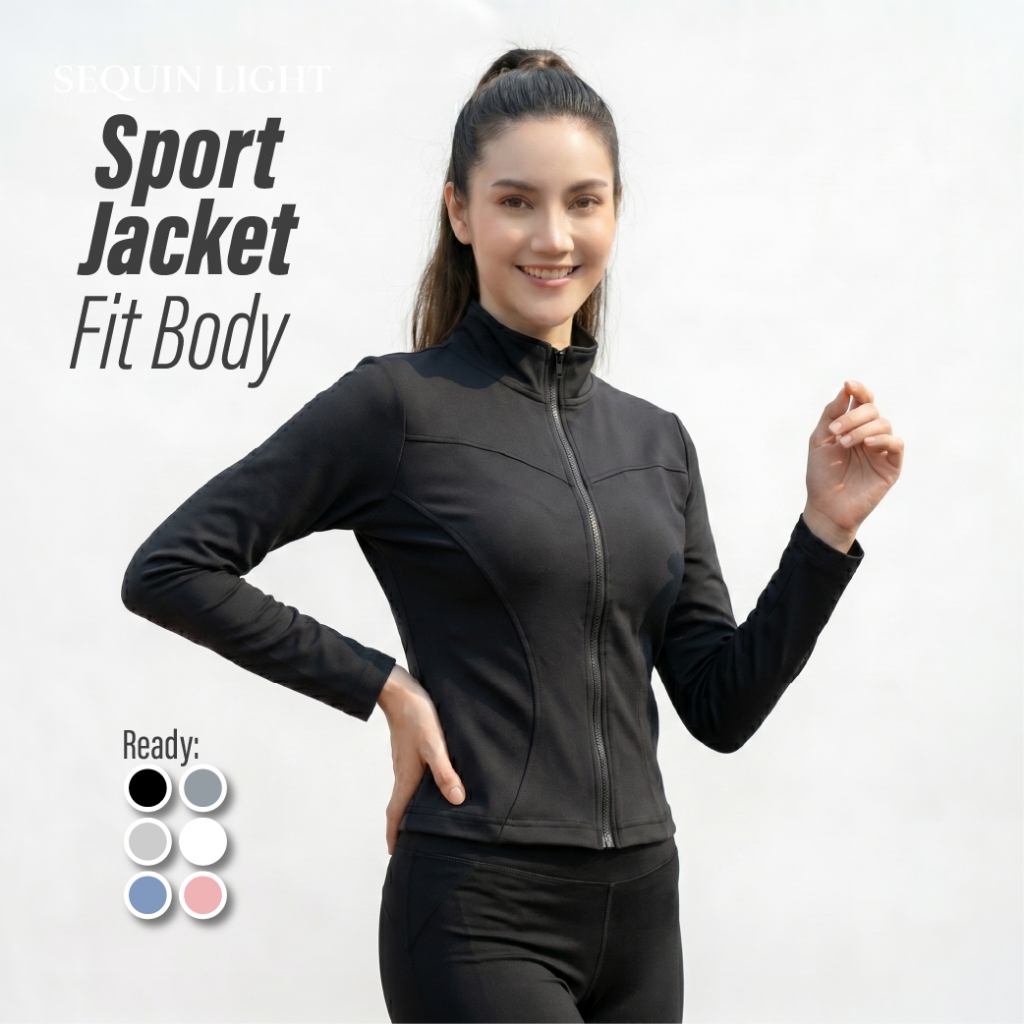 SEQUINLIGHT - Jaket Sport Wanita Bahan Scuba Running Fit Body | Jaket Anti UV Scuba Premium Jaket Ol