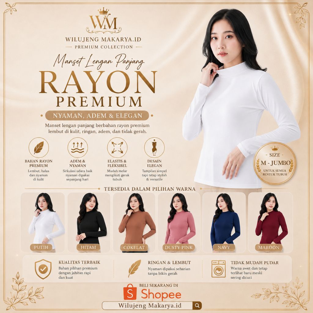 PROMO MANSET LENGAN PANJANG / MANSET RAYON PREMIUM / MANSET RAYON LENGAN PANJANG