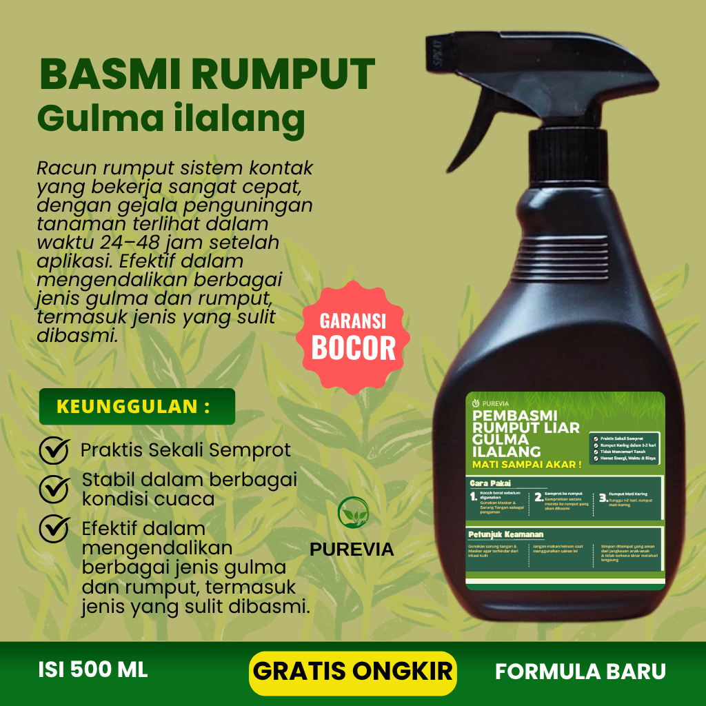 Cairan Pembasmi Rumput Liar Ampuh Sampai Akar Siap Pakai  Obat Rumput Liar