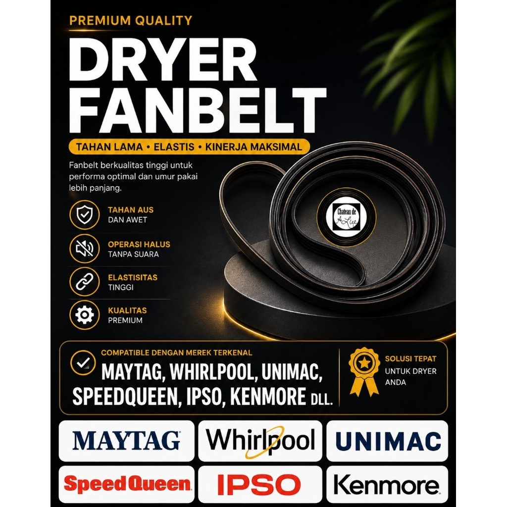 Fanbelt V-Belt Mesin Pengering Laundry Dryer Maytag Whirpool Speedqueen dll TOP